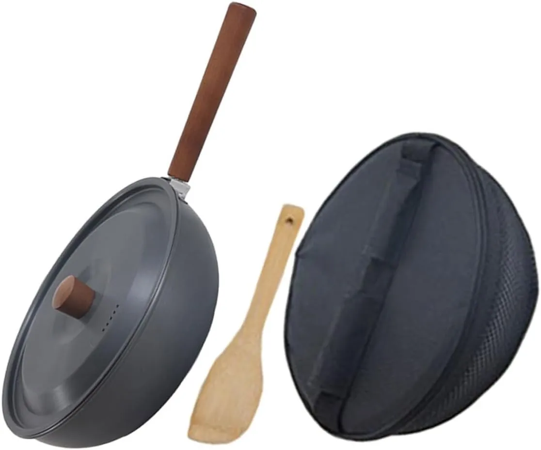 Toyvian 1set Portable Outdoor Frying Pan Detachable Aluminum Skillet for Camping Picnics Outdoor Cooking Nonstick Frying Pan Efficient Heat Distribution Gear