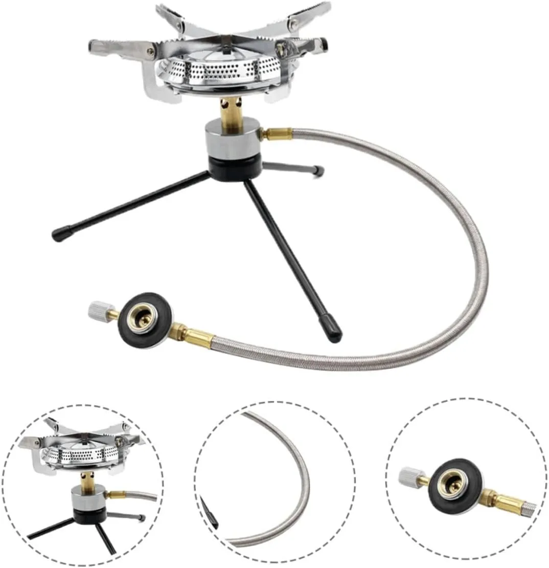 Toyvian 2 Sets Outdoor Camping Gas Burner Stove Portable Head for Hiking and Picnics Compact Design for for Outdoor Cooking