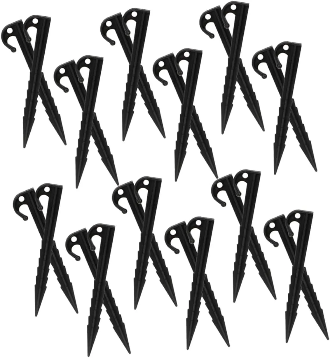 Toyvian 50Pcs Heavy Duty Plastic Tent Stakes Windproof Tent Pegs for Outdoor Use Camping Canopy and Awning Strong Holding Power for Grass and Ice Ground