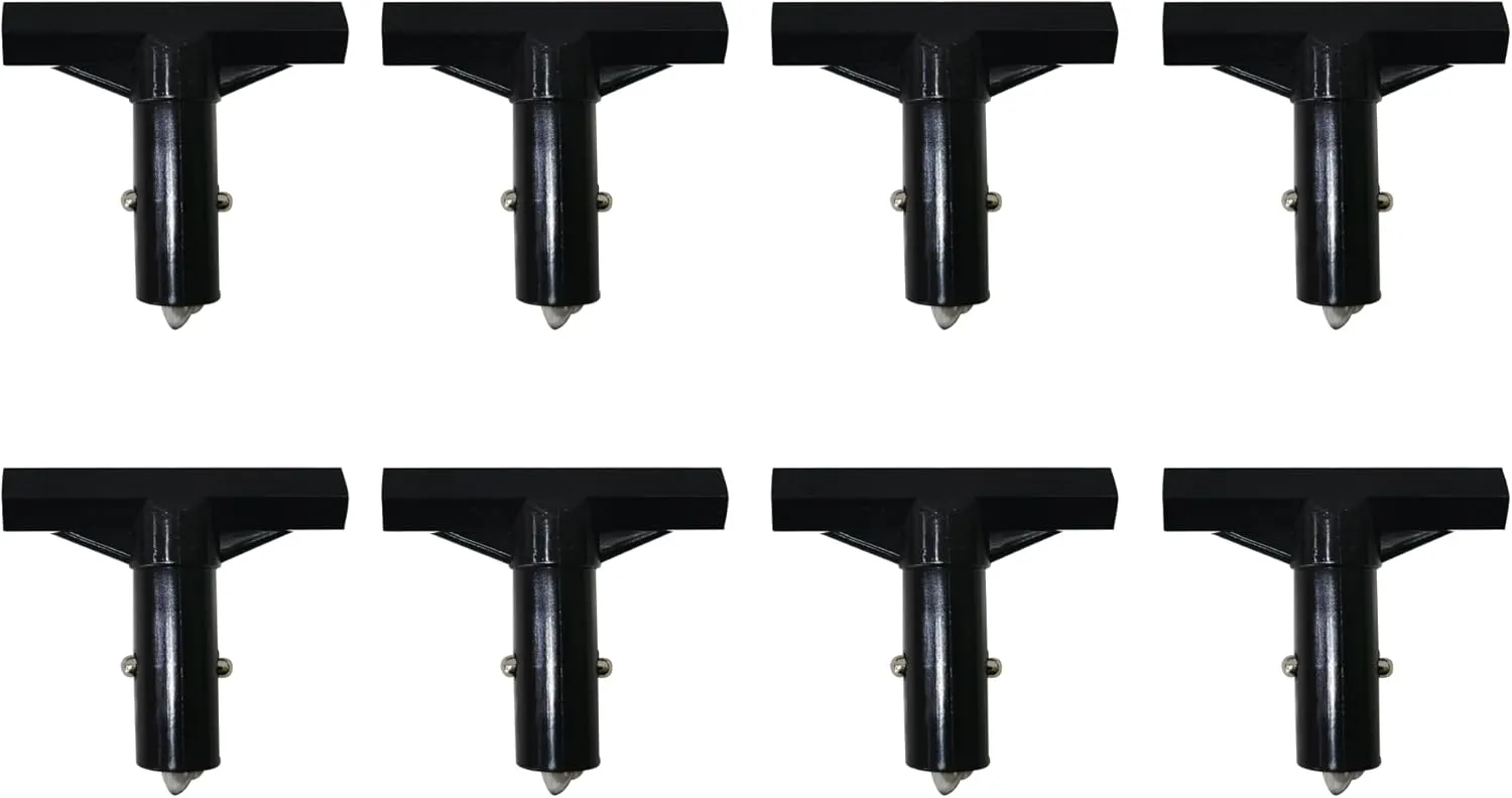 Trampoline Pole Covers T-Tube Connector Trampoline Black Plastic T-Connector Trampoline Pole Caps Fit for Connection Combination of Trampoline Top Pole Between Net, 8 Pack