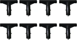 Trampoline Pole Covers T-Tube Connector Trampoline Black Plastic T-Connector Trampoline Pole Caps Fit for Connection Combination of Trampoline Top Pole Between Net, 8 Pack