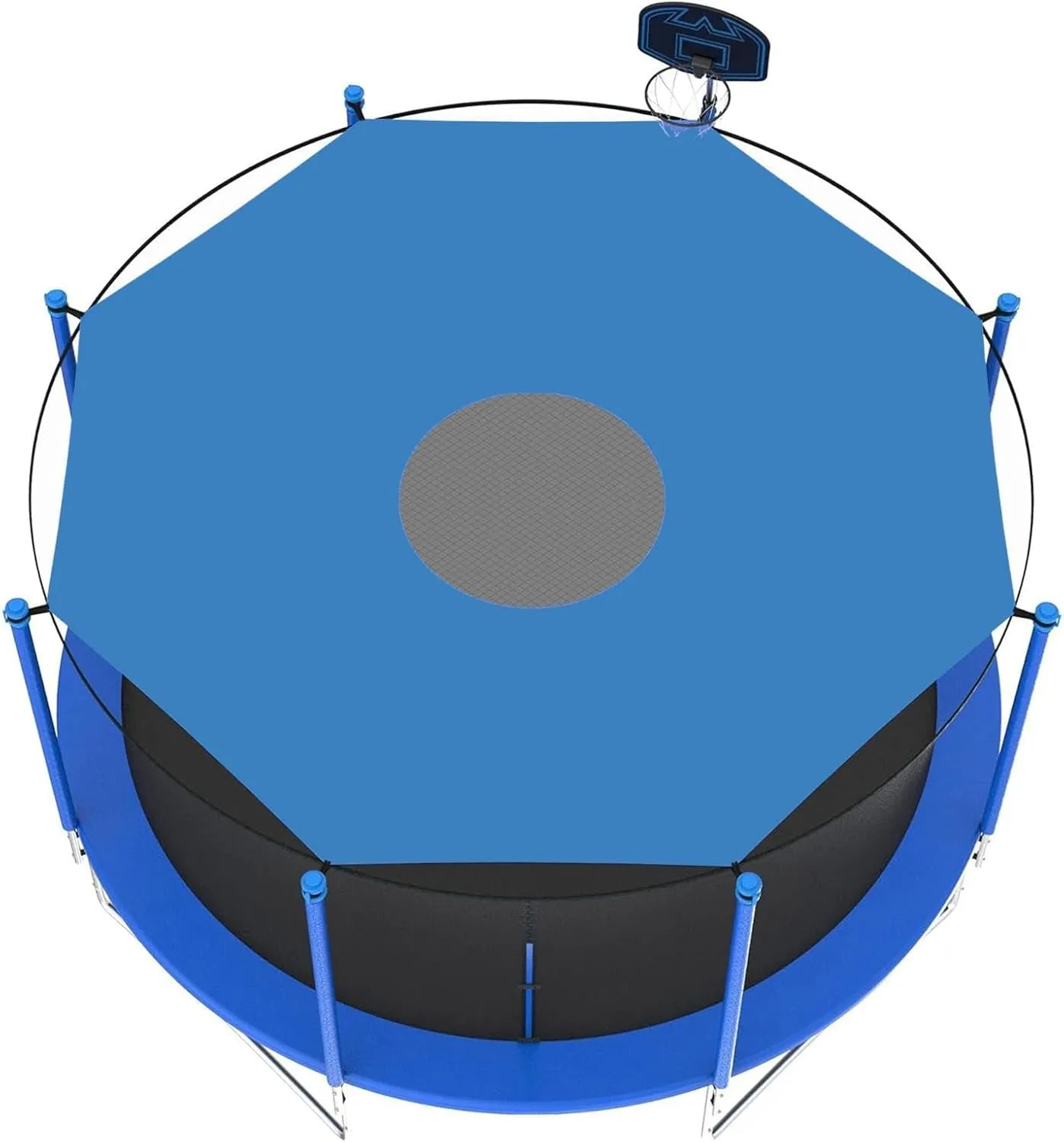 Trampoline Shade Cover, 6/8/12 Pole Trampoline Tent Cover, Waterproof Oxford Trampoline Canopy Trampoline Tent Cover, Anti-UV Trampoline Sunshade Cover for Outdoor Backyard Playground