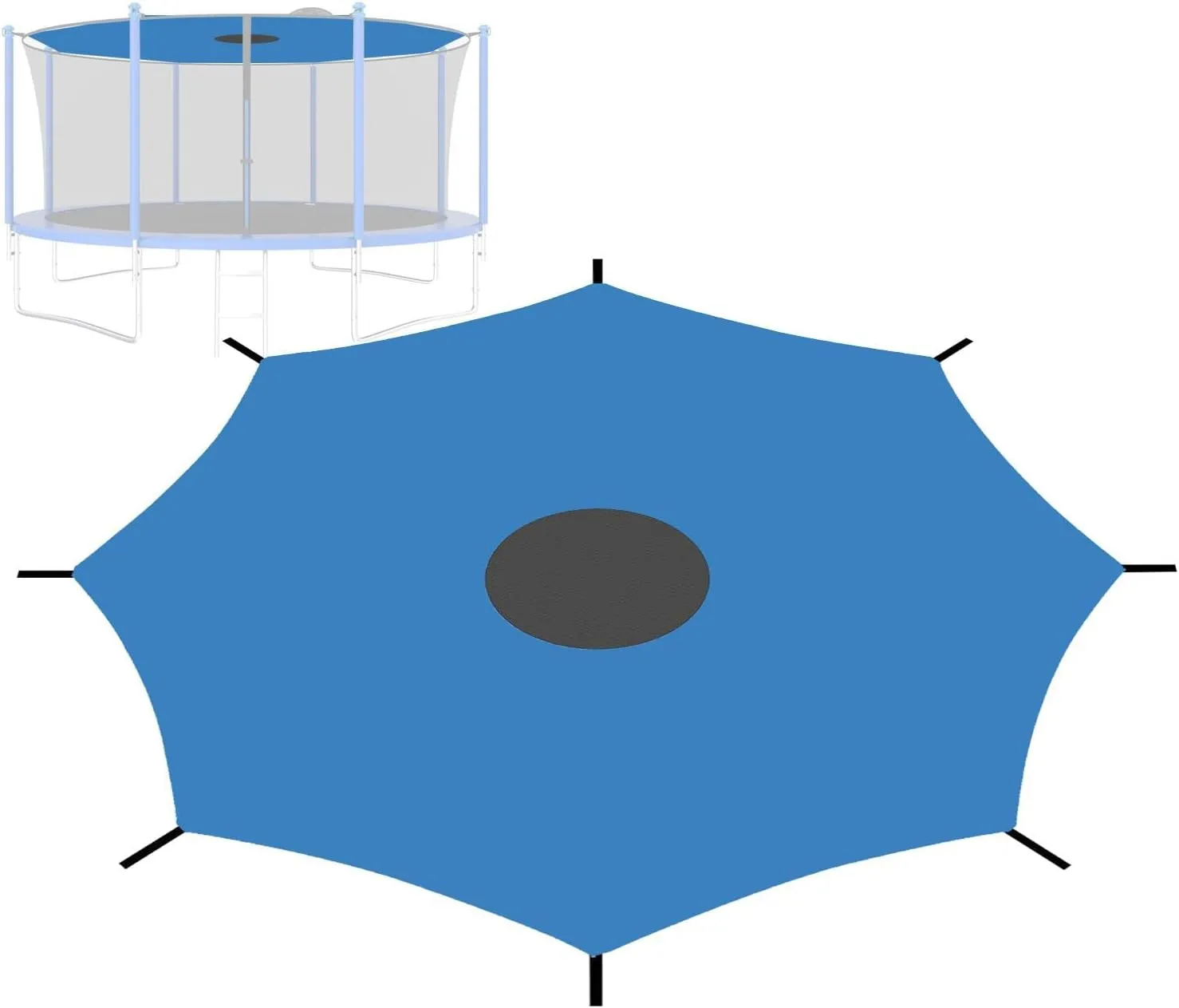 Trampoline Shade Cover, 6/8/12 Pole Trampoline Tent Cover, Waterproof Oxford Trampoline Canopy Trampoline Tent Cover, Anti-UV Trampoline Sunshade Cover for Outdoor Backyard Playground