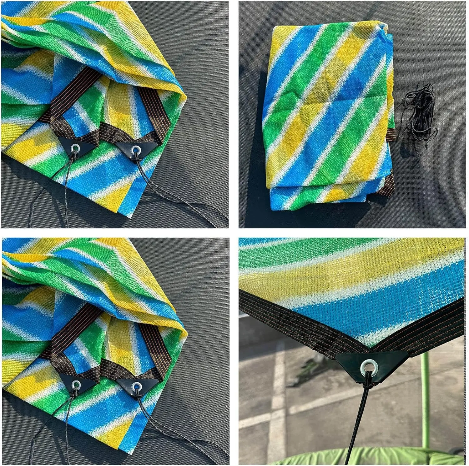 Trampoline Sunshade, Waterproof UV Protection Trampoline Tent Cover, Heat Insulation Net Sunshade, for 6ft, 8ft, 10ft, 12ft, 14ft, 15ft Round Trampoline