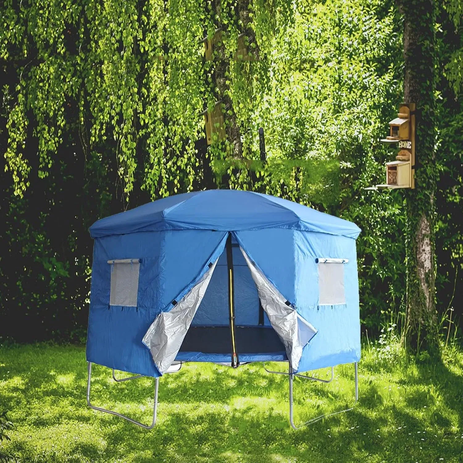 Trampoline Tent Round Trampoline Top Cover for 6ft/8ft/10ft/12ft/14ft/16ft Straight Pole Trampoline Shade Cover Accessory Tent Outdoor Fun for Kids