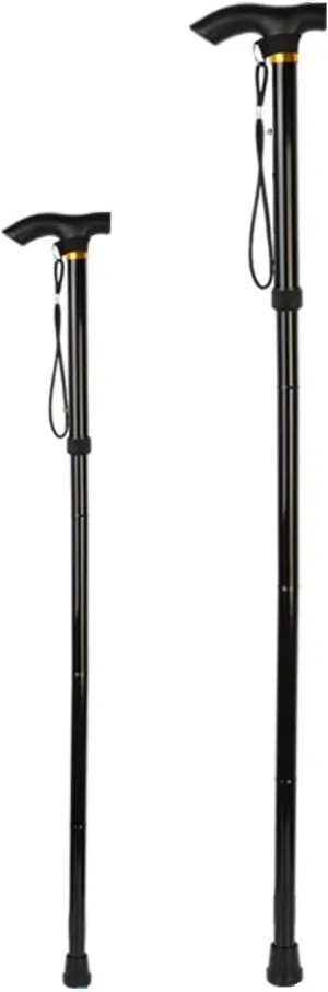 Travel Folding Trekking Hiking Pole,Collapsible Cane Adjustable Walking Stick Portable Mobility Aid for Women Men Hikers Gift,Black