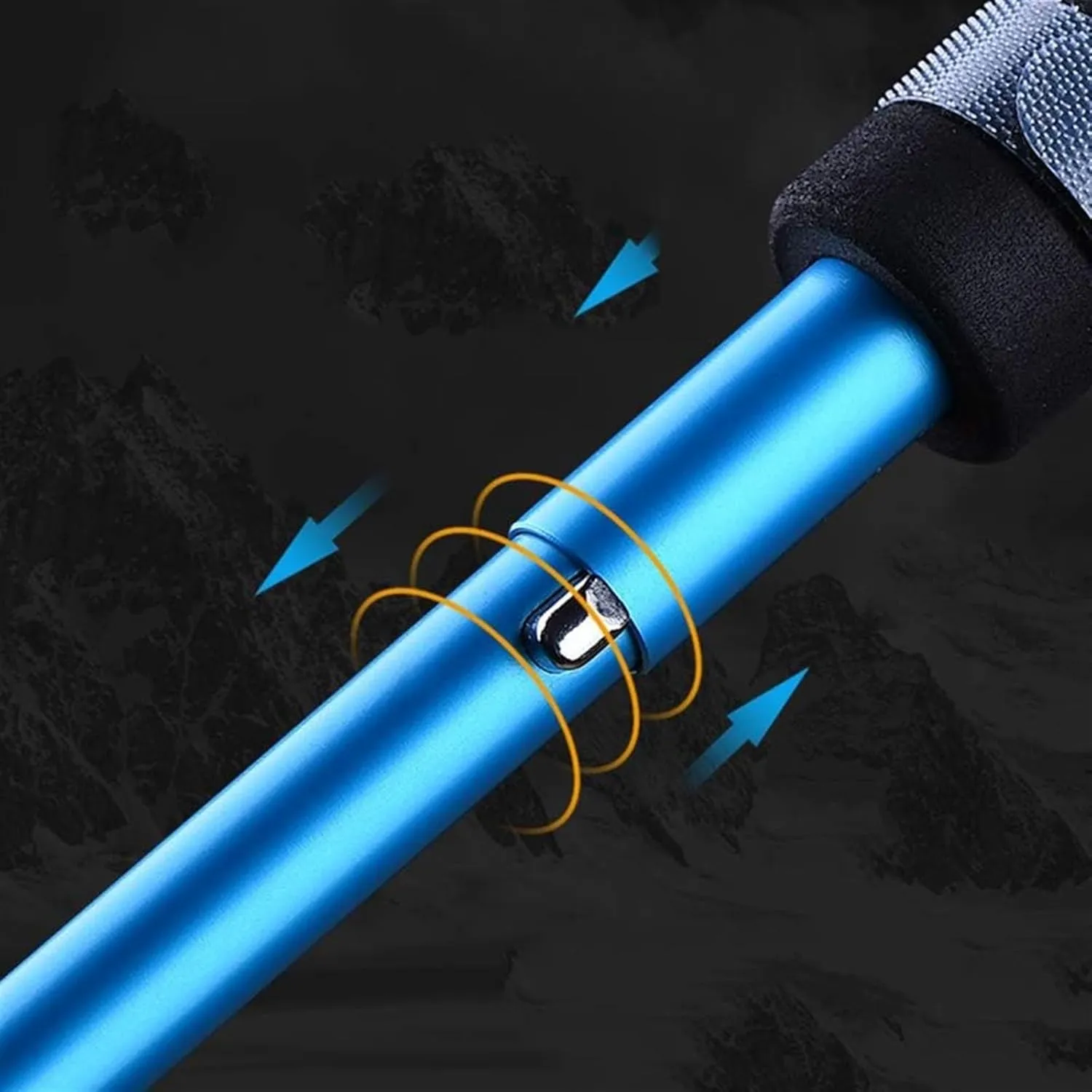 Travel Trekking Pole 2-pc Pack Trekking Poles Adjustable Length Walking Sticks Ultralightwith for Camping Mountaining Outdoor Activities(110cm)