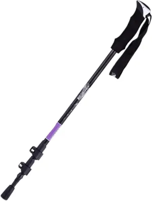 Travel Trekking Pole Adjustable Hiking Walking Sticks Strong Lightweight Aluminum Trekking Poles with EVA Foam Grip Outdoor Activities(Purple)