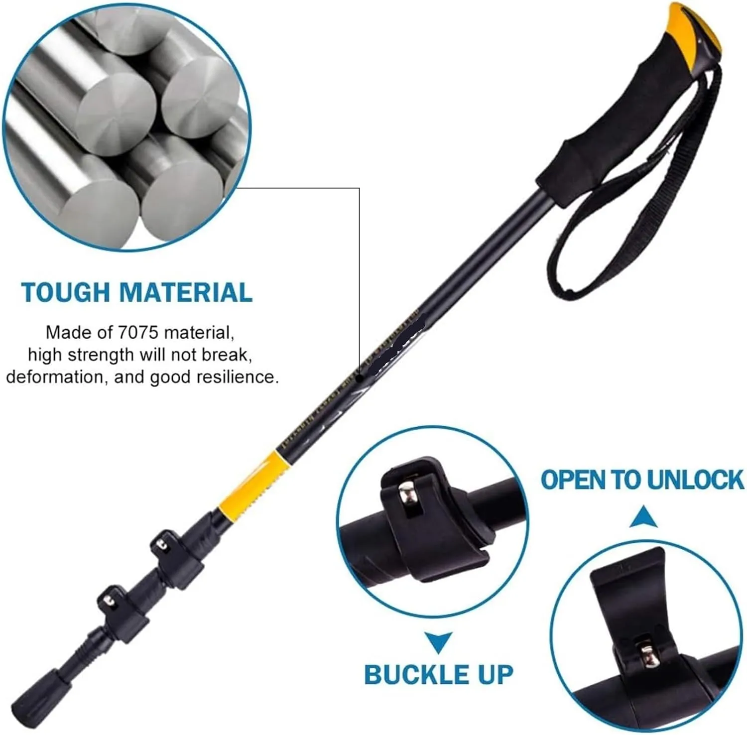 Travel Trekking Pole Adjustable Hiking Walking Sticks Strong Lightweight Aluminum Trekking Poles with EVA Foam Grip Outdoor Activities(Purple)