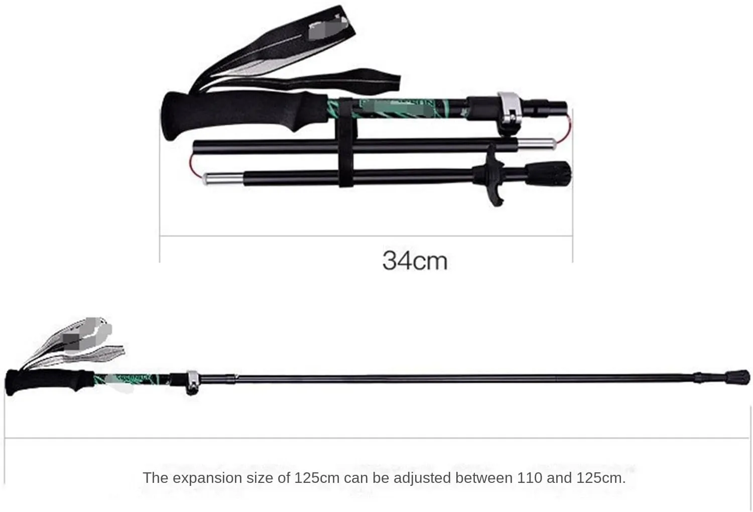 Travel Trekking Pole Aluminum Alloy Ultra-Light Telescopic Poles Folding Portable Trekking Poles for Men and Women Outdoor Activities