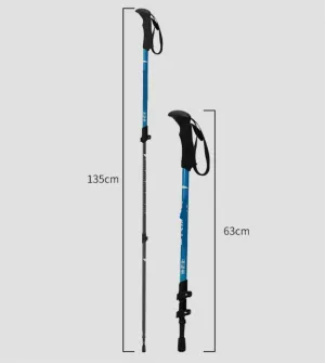 Travel Trekking Pole Carbon Fiber Trekking Poles Telescopic Walking Sticks Ultralight Hiking Poles for Backpacking Outdoor Activities(Yellow)