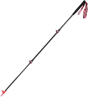 Travel Trekking Pole Carbon Fiber Trekking Poles Telescopic Walking Sticks with EVA Grips Ultralight for Backpacking Outdoor Activities(Red)
