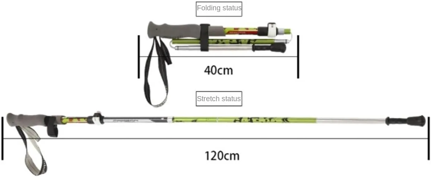 Travel Trekking Pole Foldable Trekking Pole Adjustable Hiking Walking Stick Poles for Outdoor Climbing Outdoor Activities