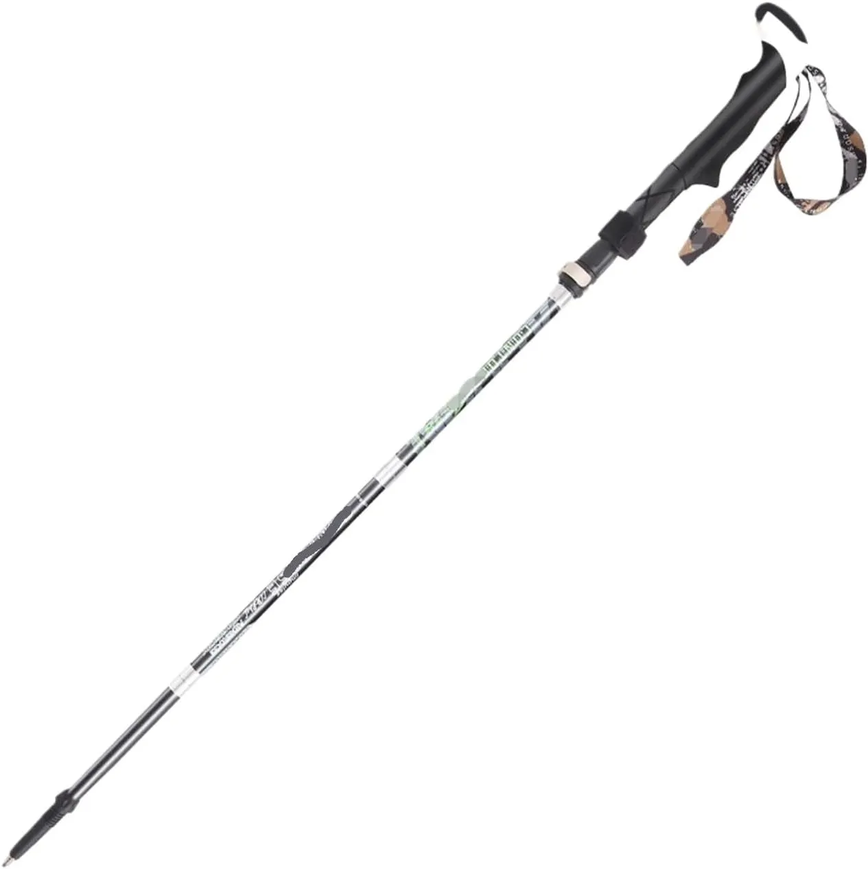 Travel Trekking Pole Folding Trekking Poles Adjustable Hiking Poles Carbon Fiber Walking Poles Sticks for Camping Outdoor Activities(Black,125cm)