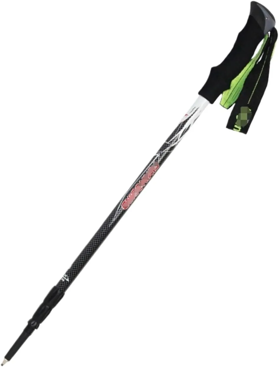Travel Trekking Pole Lightweight Trekking Poles Carbon Fiber Mountaineering Hiking Poles with Foam EVA Grips Outdoor Activities(Red)