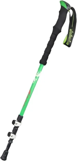 Travel Trekking Pole Outdoor Carbon Fiber Trekking Poles Climbing Poles Telescopic Climbing Pole Foldable Portable Outdoor Activities(Green)