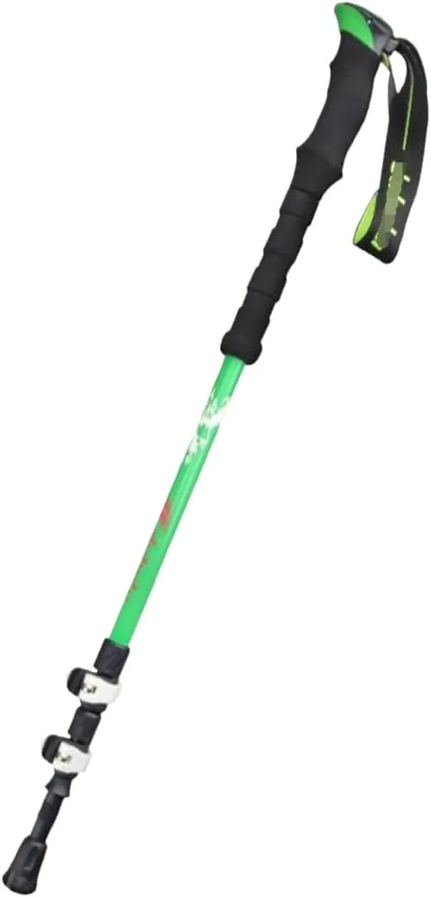 Travel Trekking Pole Outdoor Carbon Fiber Trekking Poles Climbing Poles Telescopic Climbing Pole Foldable Portable Outdoor Activities(Green)