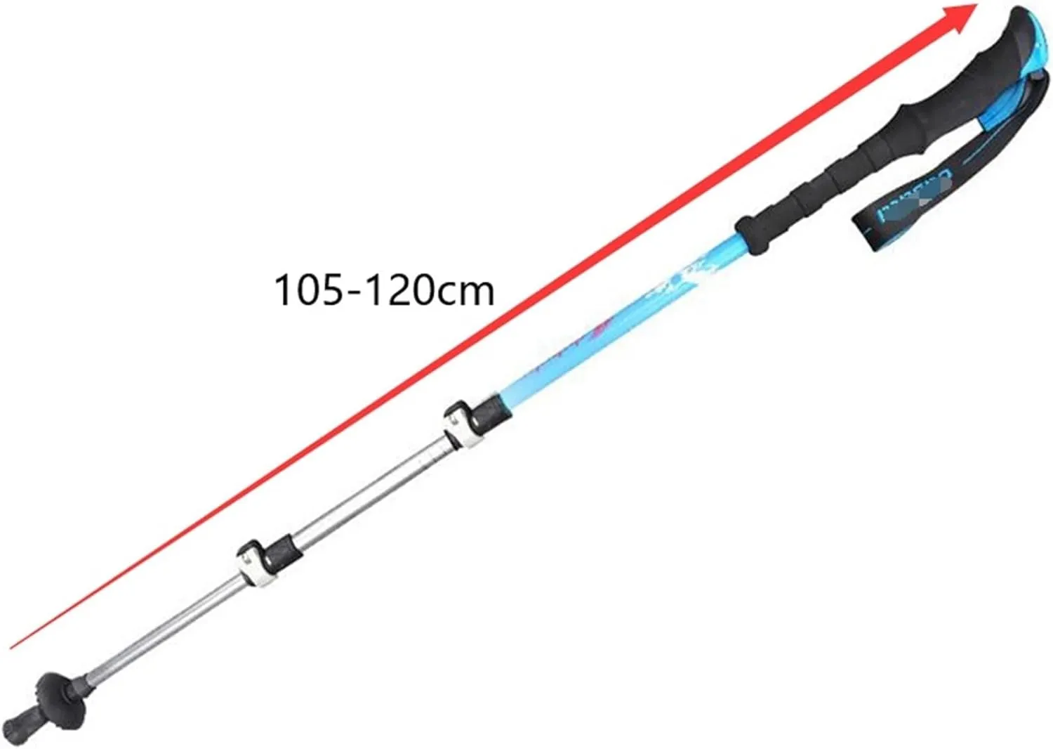 Travel Trekking Pole Outdoor Carbon Fiber Trekking Poles Climbing Poles Telescopic Climbing Pole Foldable Portable Outdoor Activities(Green)