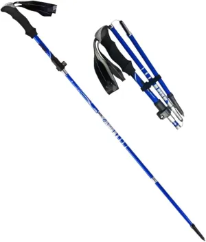 Travel Trekking Pole Trekking Poles Ultra-Light Folding Outdoor Multi-Functional Carbon Fiber Hiking Sticks Outdoor Activities(Blue)