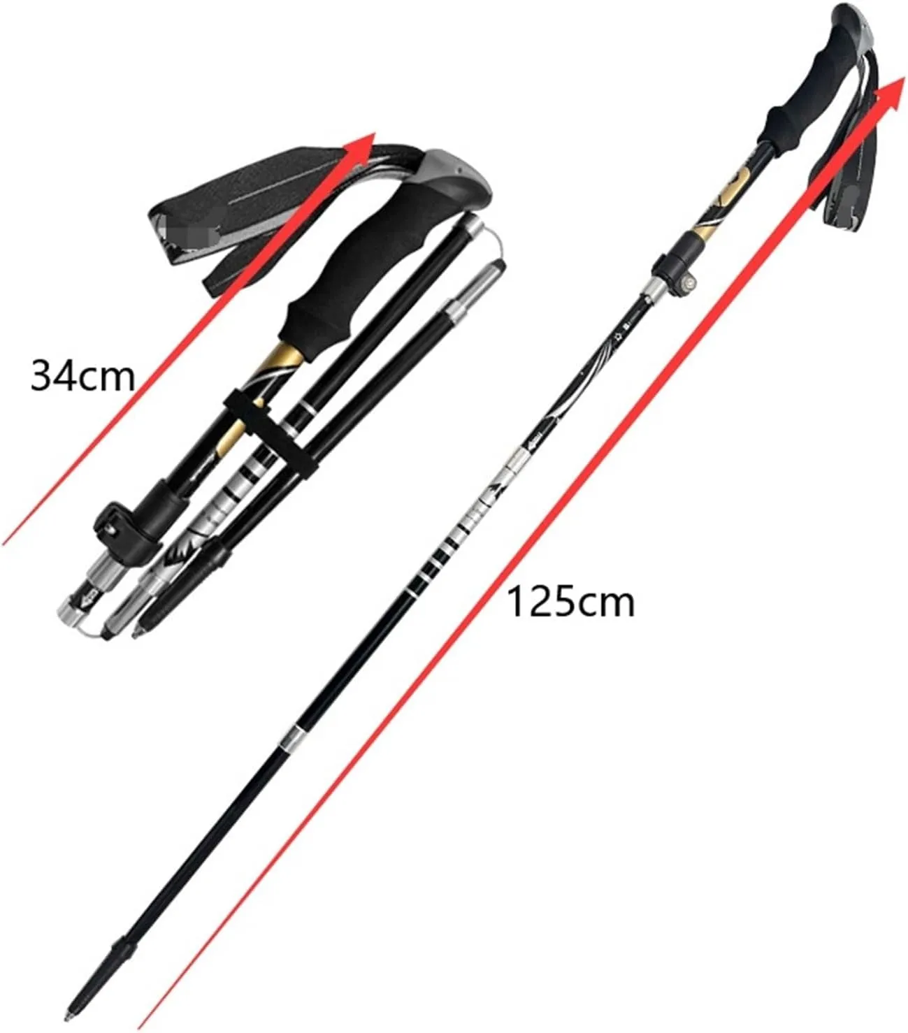 Travel Trekking Pole Trekking Poles Ultra-Light Folding Outdoor Multi-Functional Carbon Fiber Hiking Sticks Outdoor Activities(Blue)