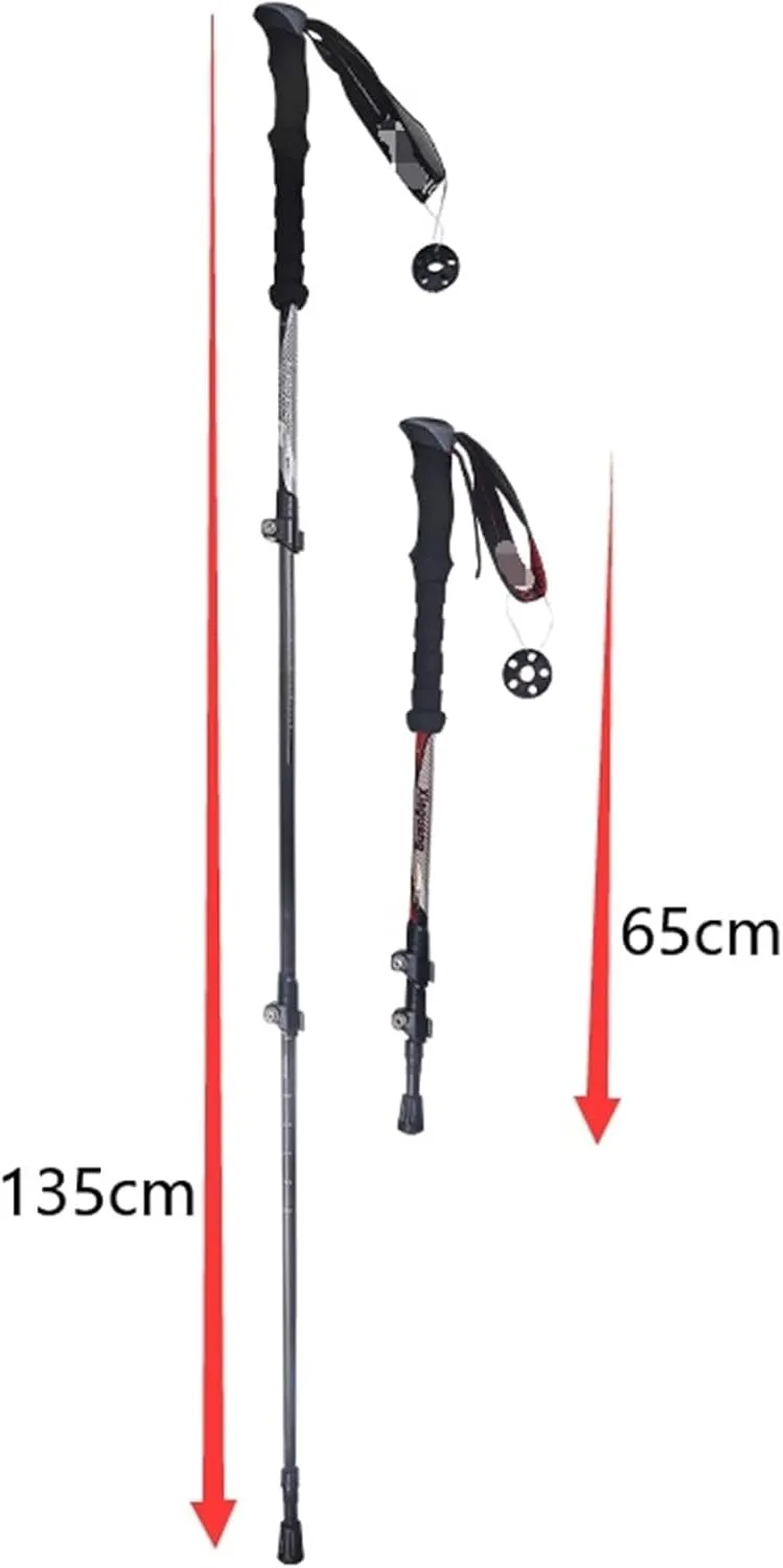 Travel Trekking Pole Ultralight Walking Trekking Poles with Antishock and Quick Lock System Telescopic for Hiking Outdoor Activities