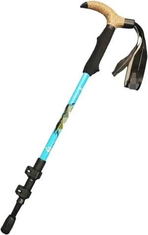 Travel Trekking Pole Walking Stick Outdoor Trekking Pole Carbon Fiber Lightweight for Hiking Camping Backpacking Outdoor Activities(Blue)