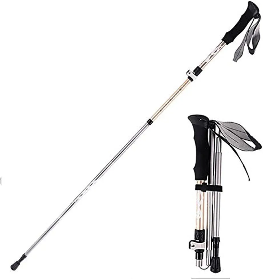Trekking Pole- Aluminum Collapsible Ultralight Travel Trekking Hiking Pole for Men and Women