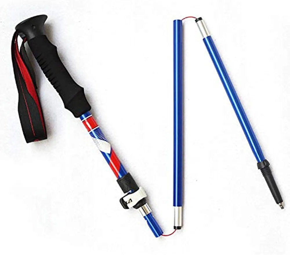 Trekking Pole- Trekking Poles Collapsible Hiking Poles Auminum Alloy Walking Stick, Adjustable Quick Lock, Folding for Hiking, Camping