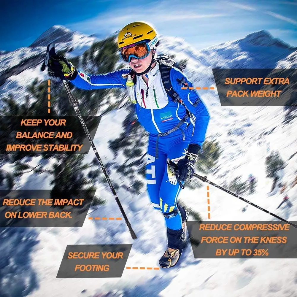 Trekking Poles - 1pc Sports Aluminium 7075 Anti Shock Walking Trekking Hiking Stick Pole Alpenstock