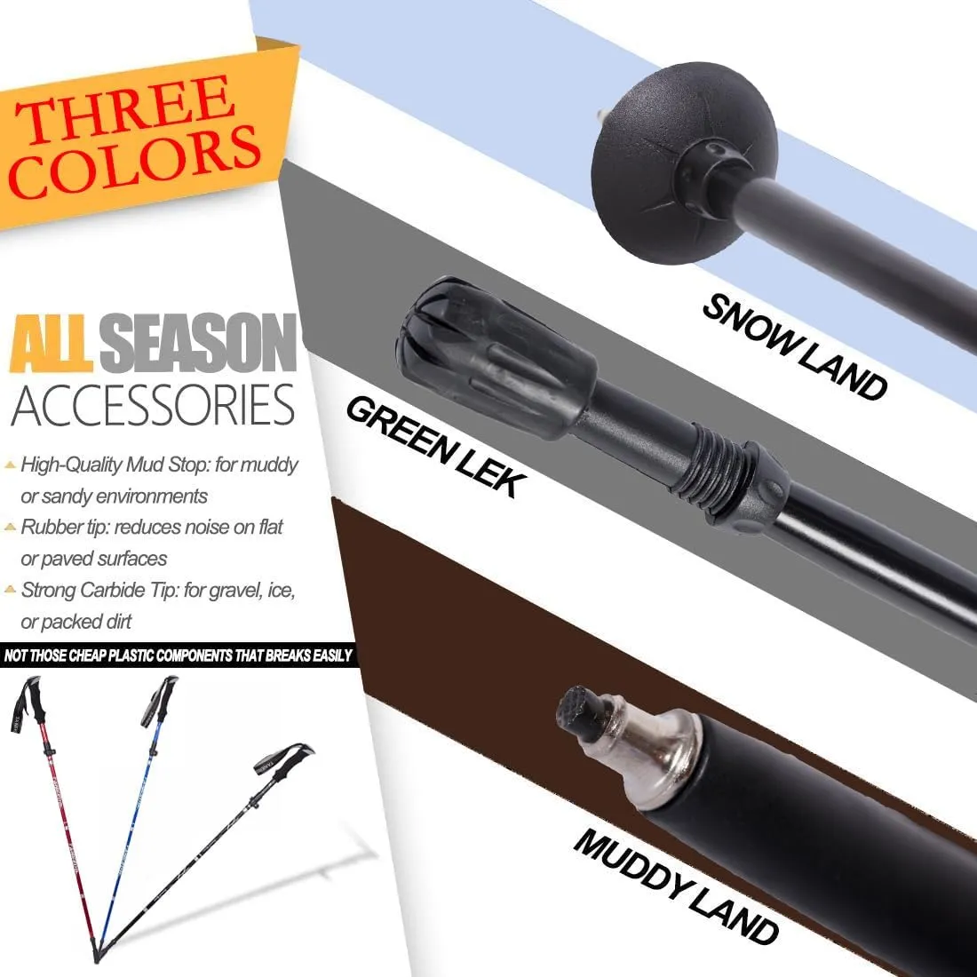 Trekking Poles - 1pc Sports Aluminium 7075 Anti Shock Walking Trekking Hiking Stick Pole Alpenstock