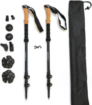 Trekking Poles, 2 Pack Lightweight Aluminum Hiking Poles, Telescopic Cane, for Men Women Seniors Wading Staff()