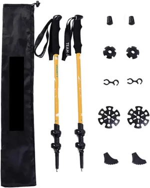 Trekking Poles - 2 Pack with Antishock and Quick Lock System, Telescopic, Collapsible, Ultralight 7075 Aluminum for Hiking, Camping, Mountaining, Backpacking, Walking, Trekking