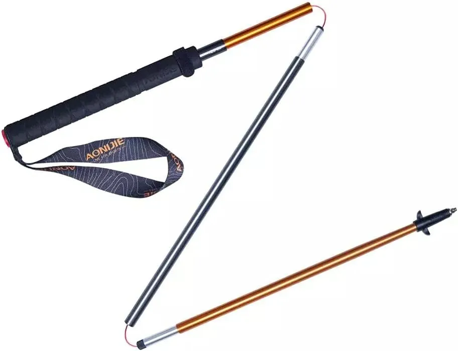 Trekking Poles Collapsible Hiking Pole Pair - EVA Handle 2pc Ultralight Folding Walking Sticks, Lightweight Aluminum 7075 Carbon Fiber Foldable Trekki (2pc 110cm)