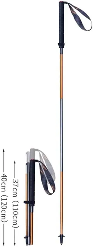 Trekking Poles Collapsible Hiking Pole Pair - EVA Handle 2pc Ultralight Folding Walking Sticks, Lightweight Aluminum 7075 Carbon Fiber Foldable Trekki (2pc 110cm)