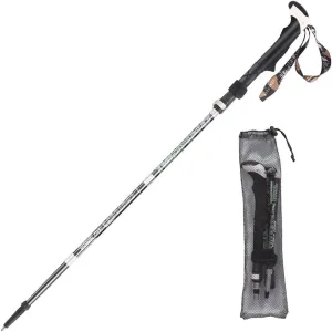 Trekking Poles Collapsible Lightweight Antioxidant Carbon Fiber Straight Shank Slow Shock Absorb Snow Cross The River Lightweight Fast Lock (Color : Red Green Size : Short)