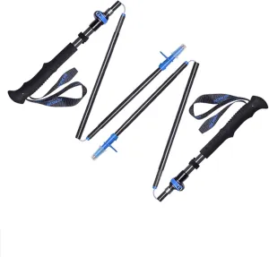 Trekking Poles, Foldable Telescopic Light Hiking Trekking Poles, Strong Earthquake-Resistant Outdoor Trekking Poles, Easy to Carry and Store (Blue 2pcs)