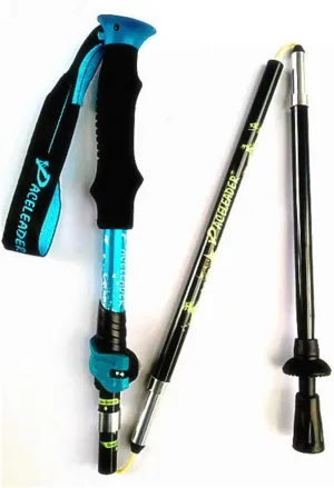 Trekking Poles Folding Telescopic Aluminum Hiking Pole Walking Sticks Ultralight with Antishock and Quick Lock System for Camping Mountaining Backpacking Trekking (Blue)