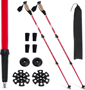 Trekking Poles for Hiking - Black Walking Sticks, Lightweight Pair Trek Poles Collapsible Backpacking Trekker Stick