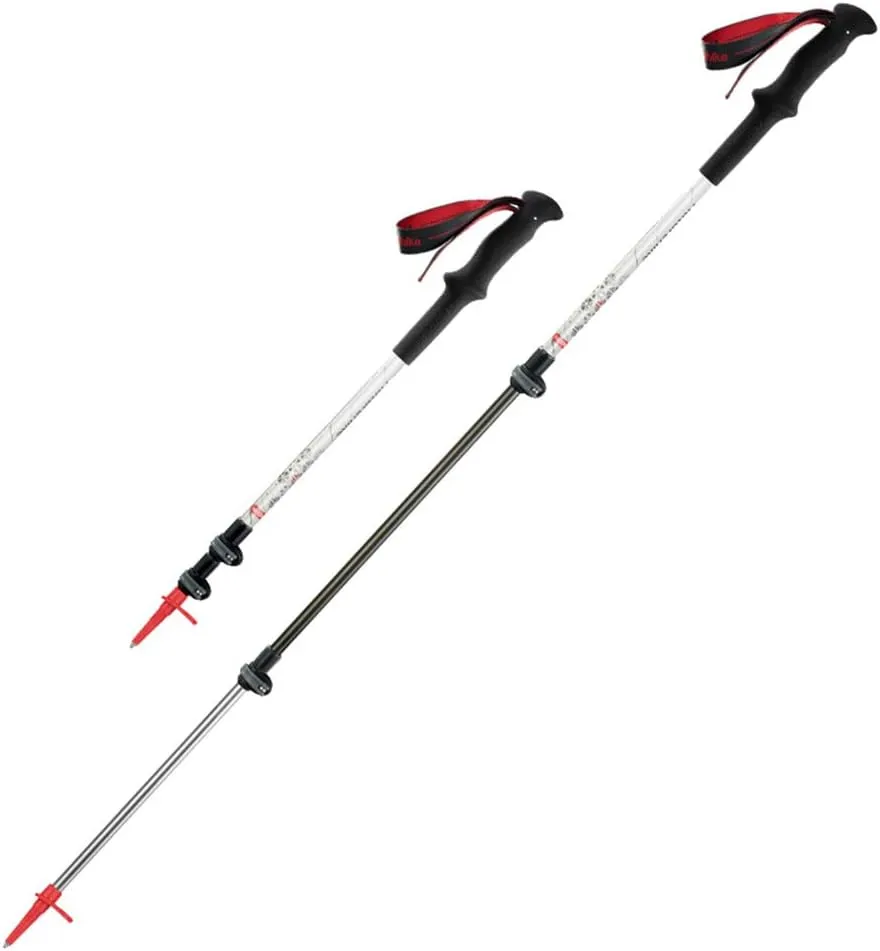Trekking Poles Telescopic Hiking Poles - Carbon Fiber Adjustable Hiking Walking Sticks with Quick Locks, Shock Absorbing, Expandable to 53.1" and Ultra
