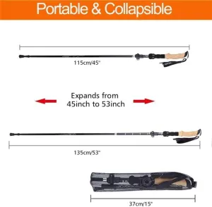 Trekking Poles, Walking Poles 2pcs/Set Walking Trekking Poles - with Antishock and Quick Lock System, Telescopic, Collapsible, Ultralight for Hiking, Camping, Mountaining, Backpacking, Walking, Trekki