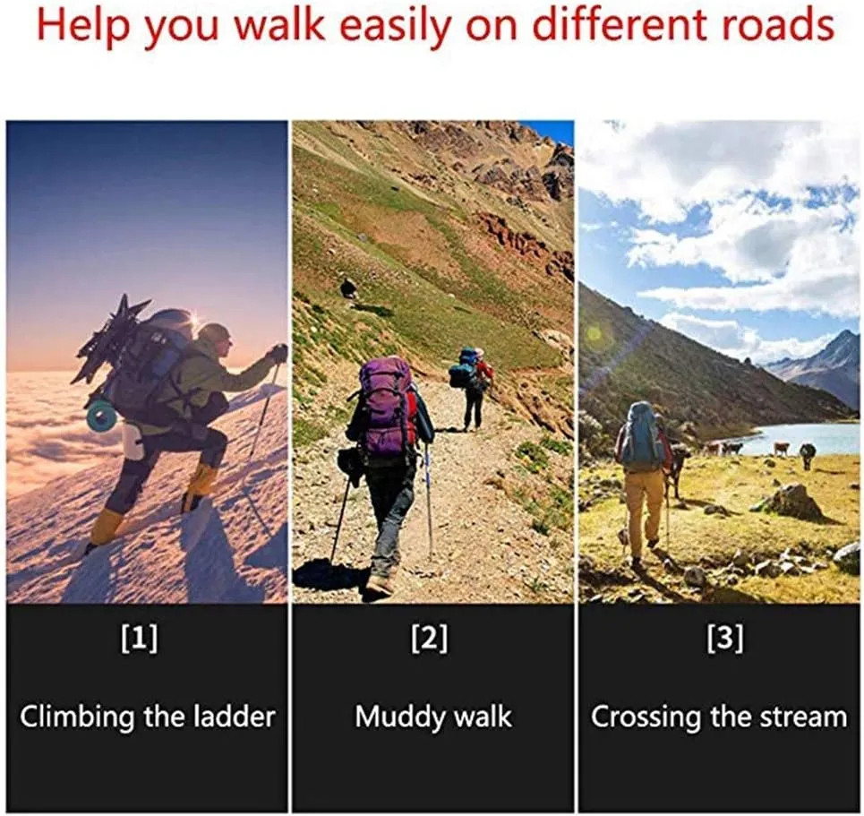 Trekking Pole,with Anti-Collision Nordic Walking Sticks Telescopic Ultra-Light Aerospace Aluminum T-Handle Foam Handle Hiking Camping, Outdoor
