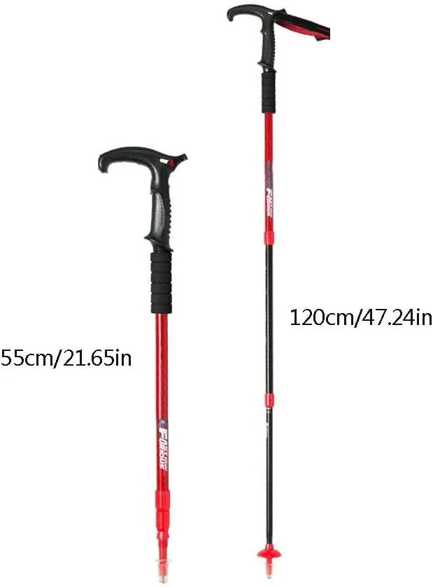 Trekking Pole,with Anti-Collision Nordic Walking Sticks Telescopic Ultra-Light Aerospace Aluminum T-Handle Foam Handle Hiking Camping, Outdoor