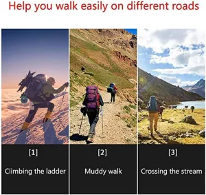 Trekking Pole,with Anti-Collision Nordic Walking Sticks Telescopic Ultra-Light Aerospace Aluminum T-Handle Foam Handle Hiking Camping, Outdoor