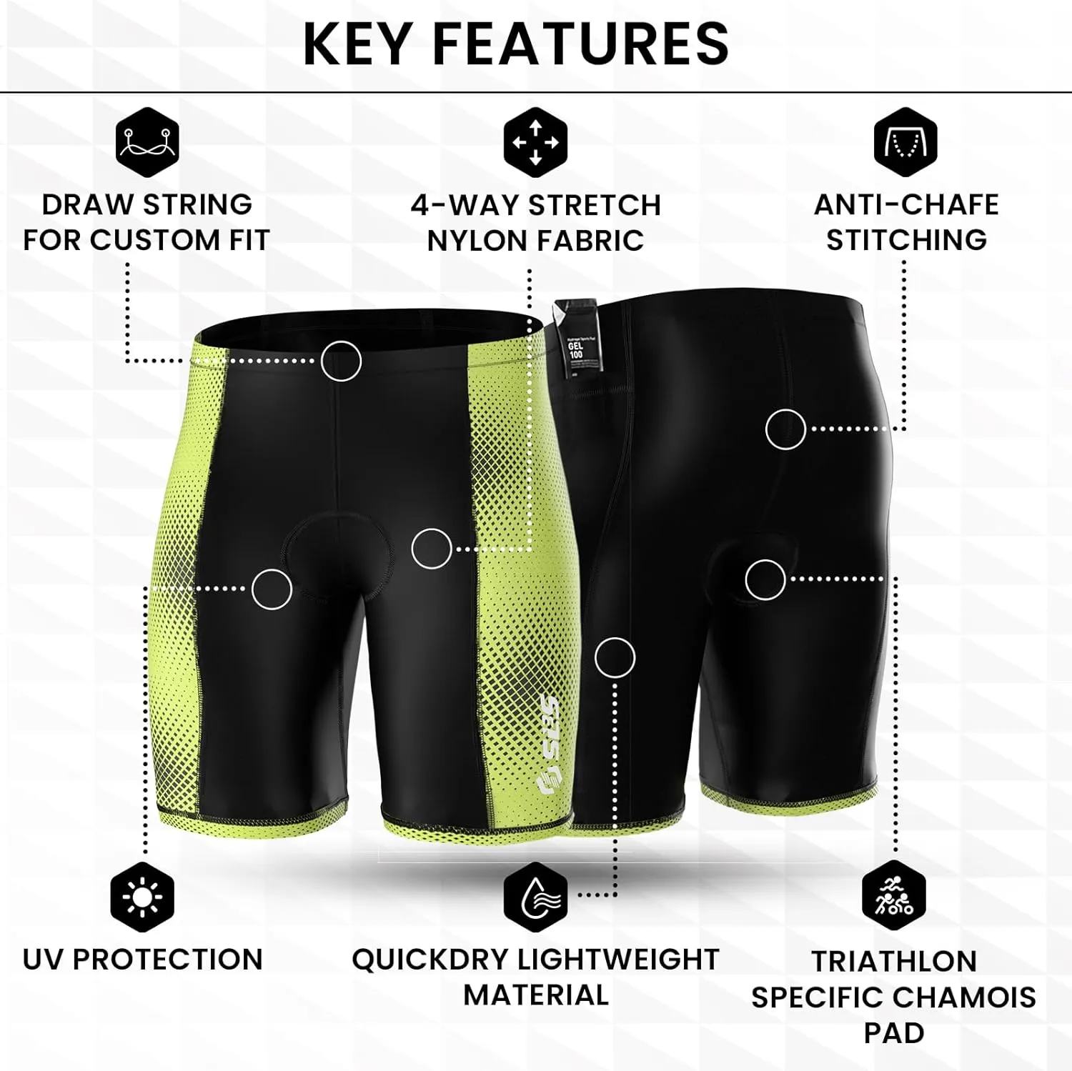 Triathlon Shorts Mens – Tri Shorts Mens – 2 Pockets FRT – Designed by Athletes for Racing