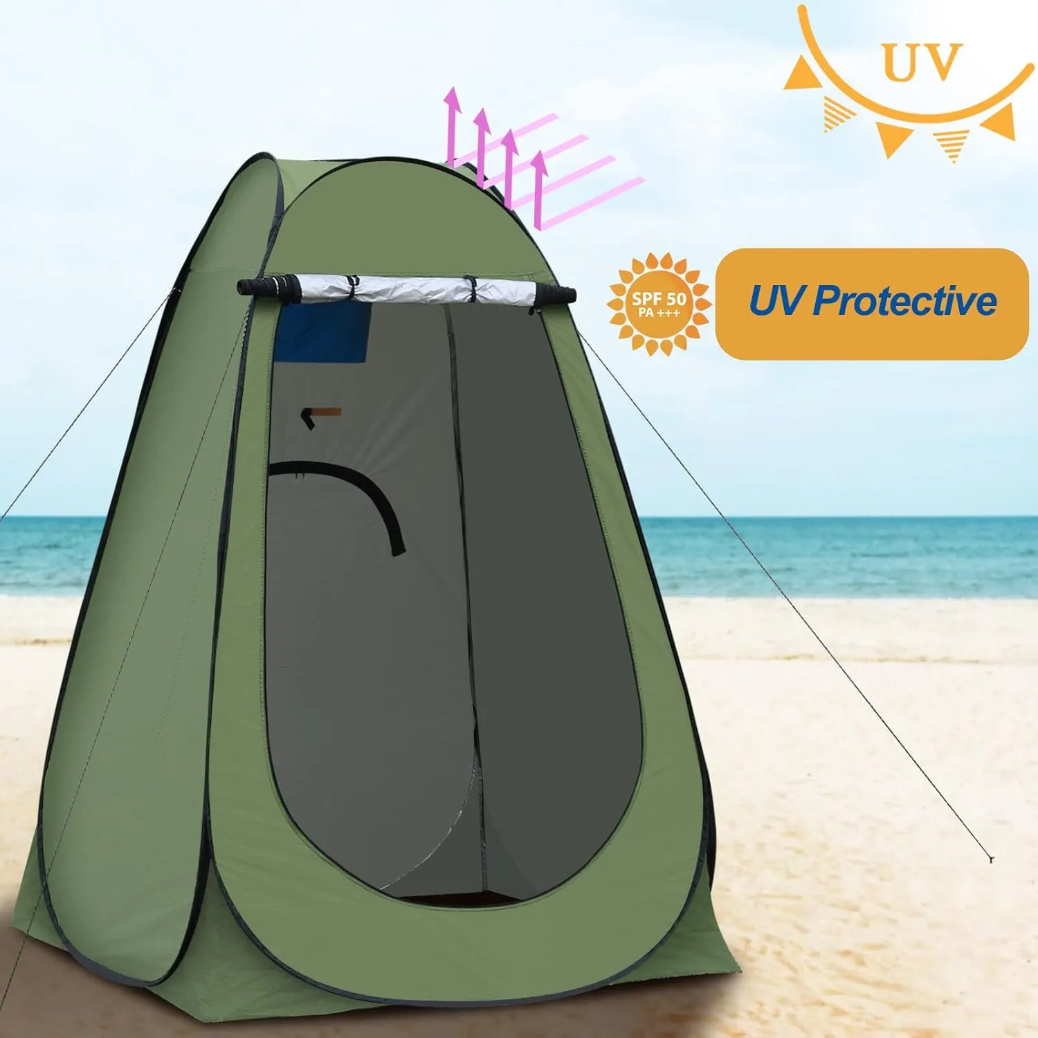 TUKAILAI Portable Pop Up Privacy Tent, Outdoor Camping Bathroom Toilet Shower Tent Spacious Dressing Changing Room for Hiking Beach Picnic Fishing, Instant Rain Shelter with Carrying Bag