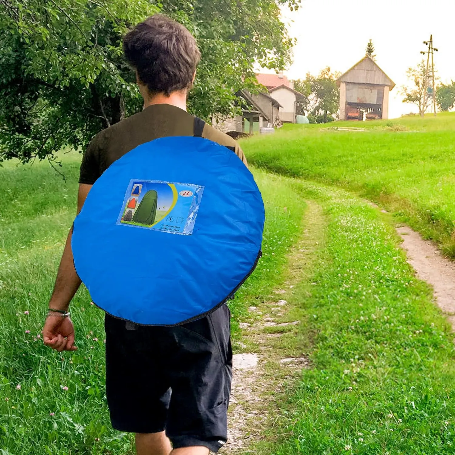 TUKAILAI Portable Pop Up Privacy Tent, Outdoor Camping Bathroom Toilet Shower Tent Spacious Dressing Changing Room for Hiking Beach Picnic Fishing, Instant Rain Shelter with Carrying Bag
