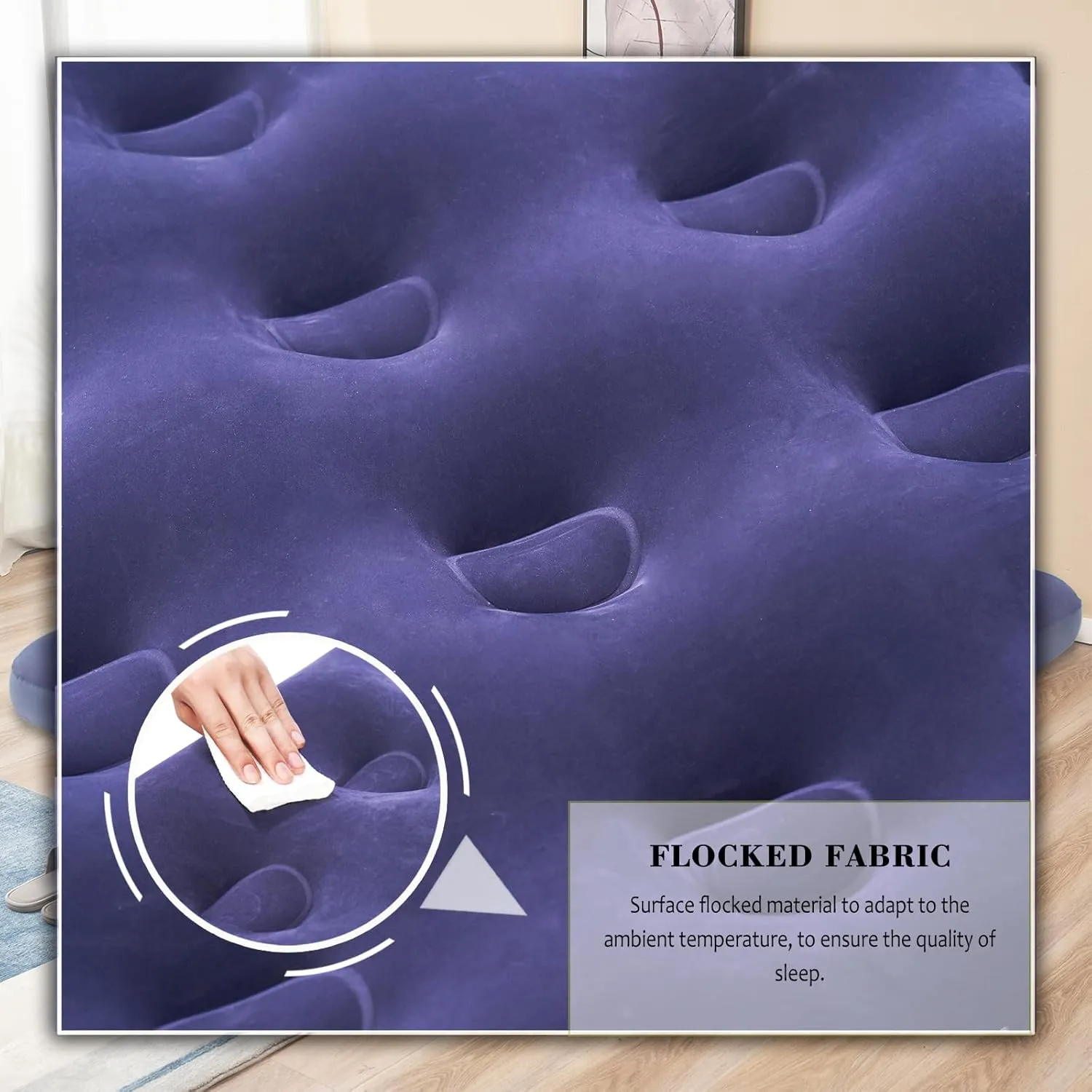 Twin Size Air Mattress Inflatable Bed for Camping & Home, Blow Up Sleeping Pad