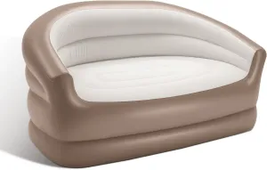 Twin Size Air Mattress Inflatable Sofa，Double Inflatable Chair for Adults-Flodable Blow Up Couch Lounger-Portable Air Sofa for Indoor Living/Tent Camping/Outdoor Activities(Cream White)