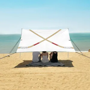 Two Crosse Hockey Sticks Beach Camping Tent Sun Shelter for Whole Family, Beach Shade Canopy with UPF50  UV Protection,Easy Set Up and Carry,Outdoor Shade for Trips, Fishing, Backyard Fun Picni