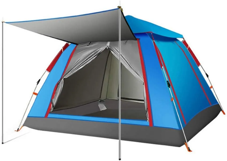 Two Doors 4 Season Tent for 3-4 Persons, Camping Automatic Pop Up Tent Waterproof Sun Shade Anti UV for Beach/Hiking/Backpacking/Fishing Instant Sun Shelter Canopy Hopeful
